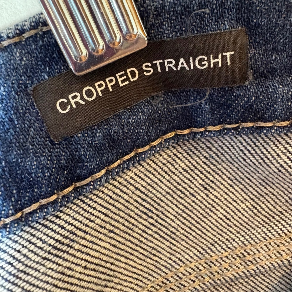 Judy Blue Cropped Straight Jeans Dark Wash Distressed Frayed Hem Size 13‎ 31 - Picture 8 of 10